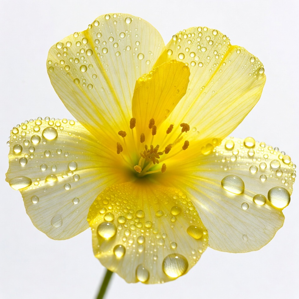 Yellow flower with water droplets close up Yellow flower with water droplets close up