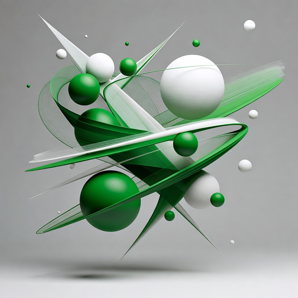 Abstract shapes with green and white tones Abstract shapes with green and white tones