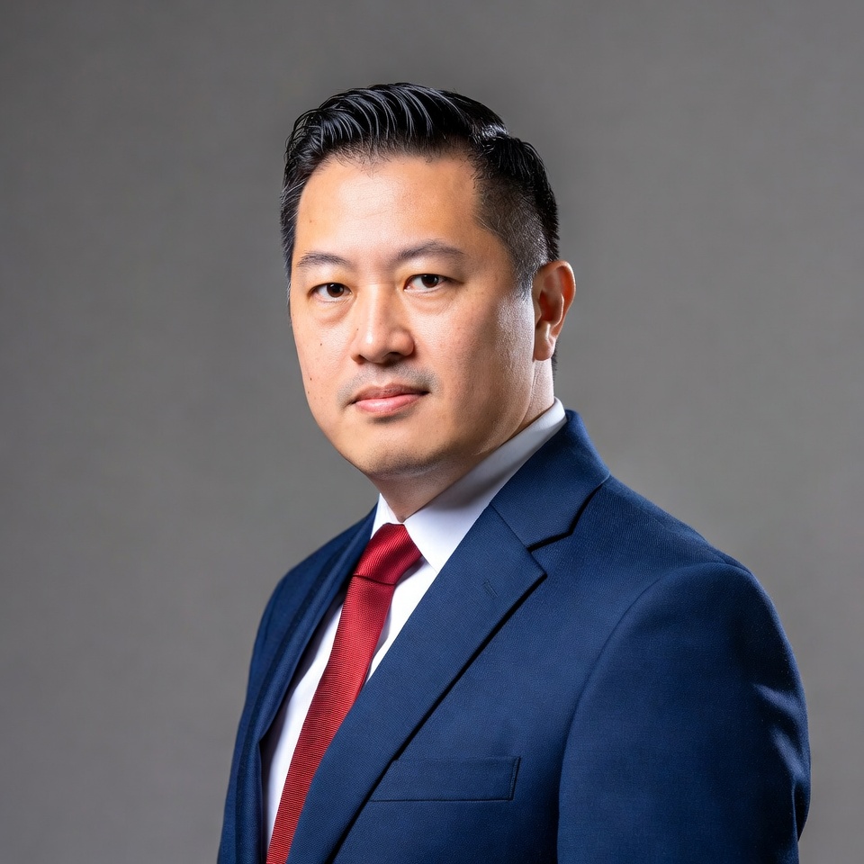 Businessman poses for corporate photo Businessman poses for corporate photo