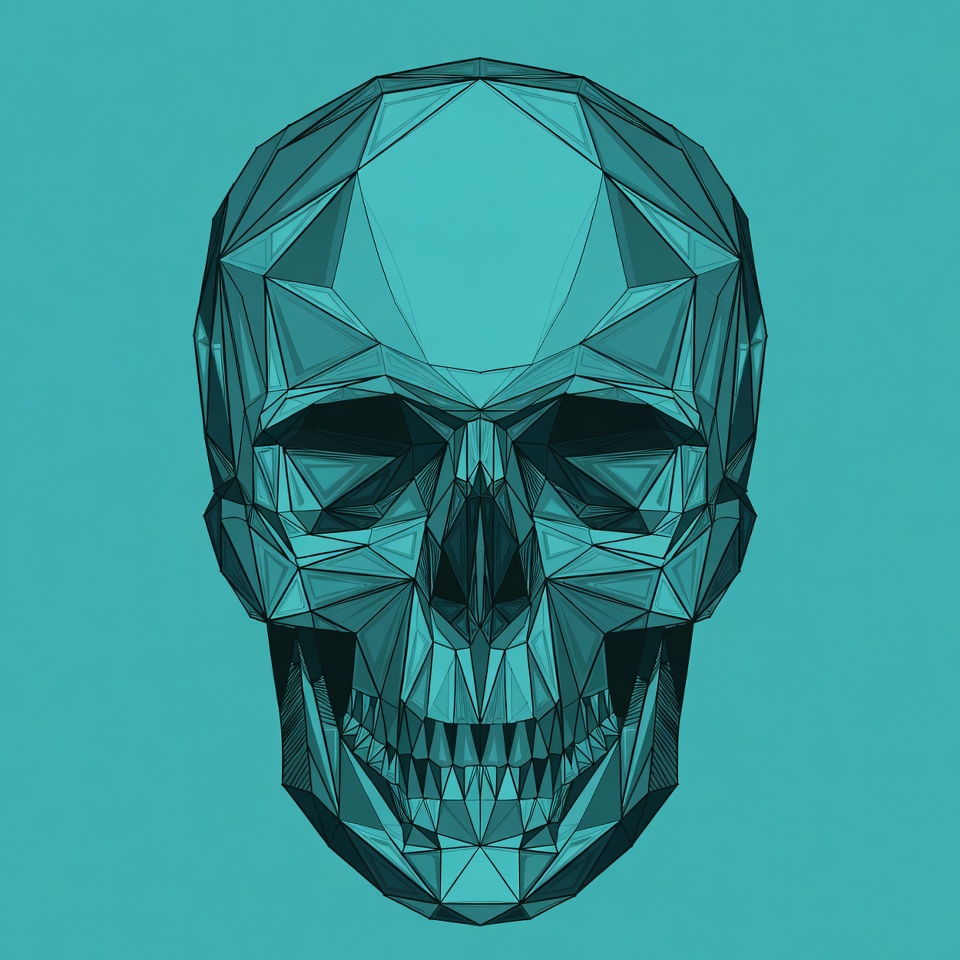 Digital skull design with geometric shapes Digital skull design with geometric shapes