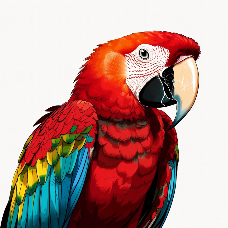 Colorful parrot close up in art style Colorful parrot close up in art style