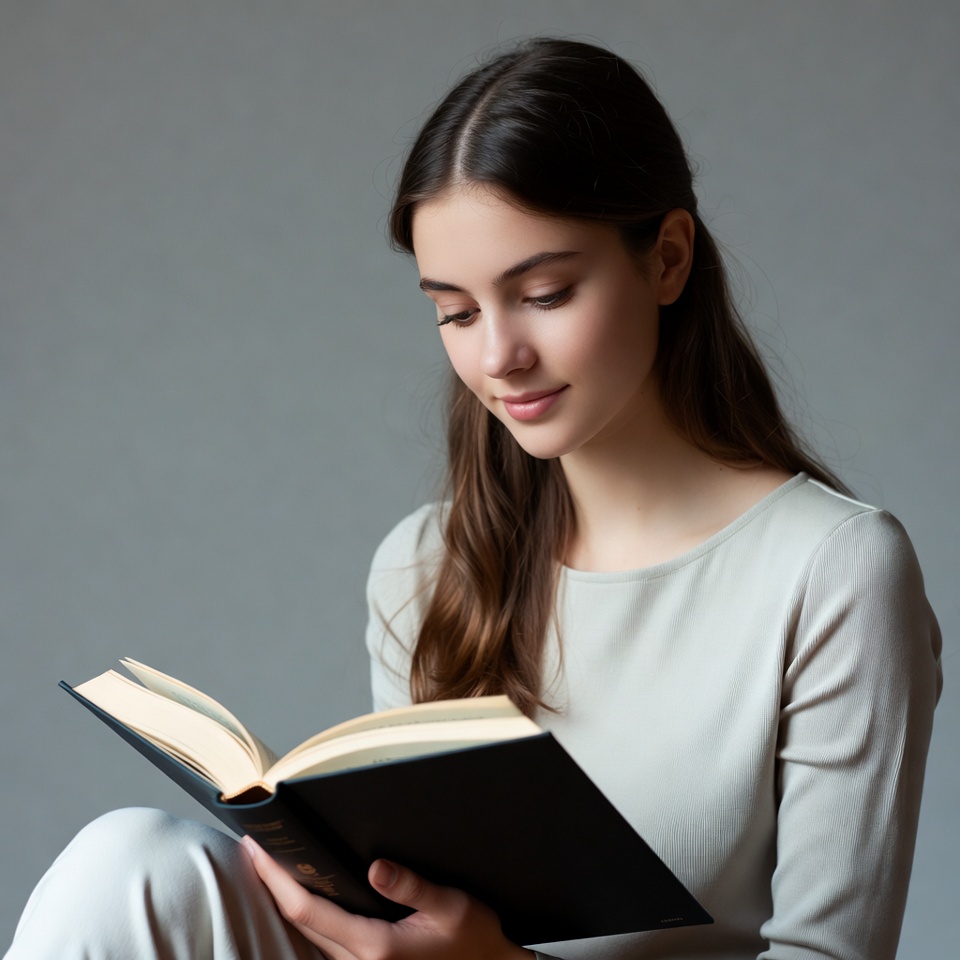 Reading indoors in simple space Reading indoors in simple space