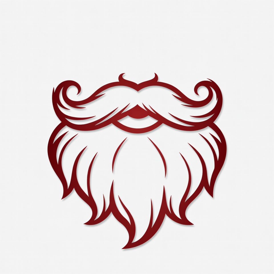 Simple beard design with swirls Simple beard design with swirls