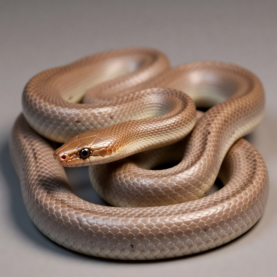 Snake coiled on a flat surface Snake coiled on a flat surface