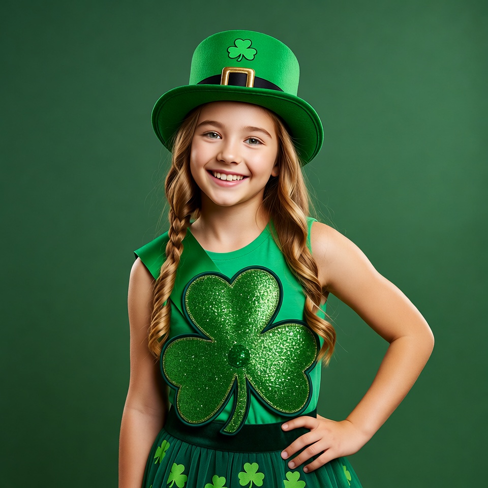 Child in green for st. patrick's day Child in green for st. patrick's day