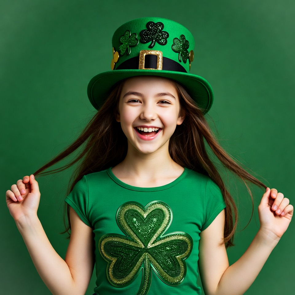 Girl celebrating saint patrick's day Girl celebrating saint patrick's day