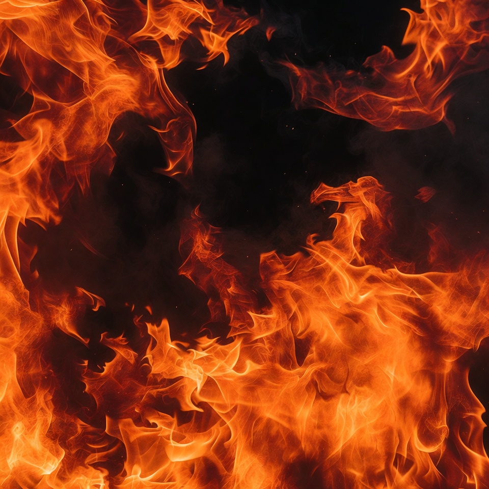 Bright flames dance in night sky Bright flames dance in night sky