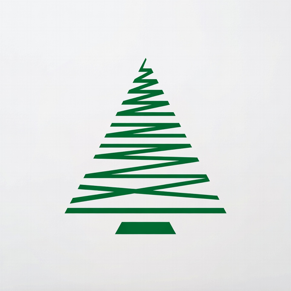 Green christmas tree design simple art Green christmas tree design simple art