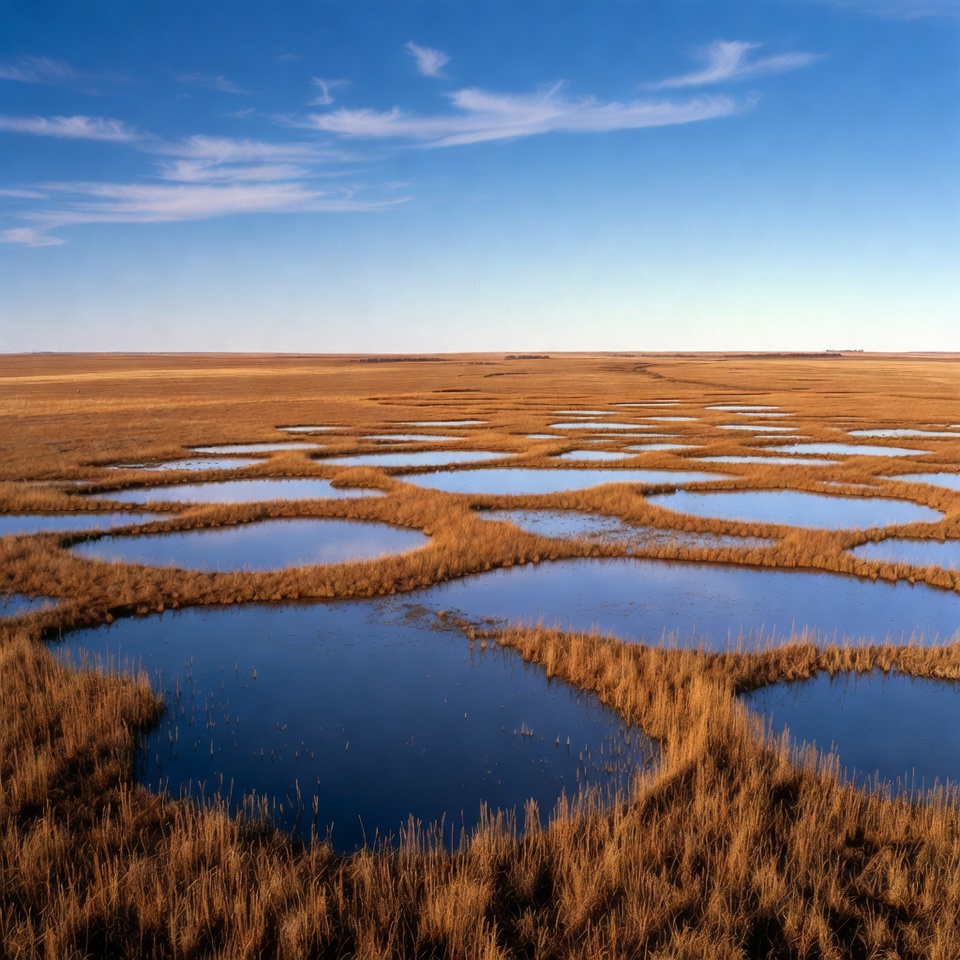 Wetland landscape with water pools Wetland landscape with water pools