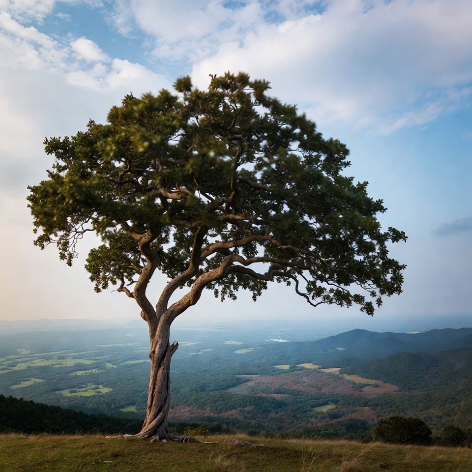 Lonely tree on a hilltop landscape Lonely tree on a hilltop landscape