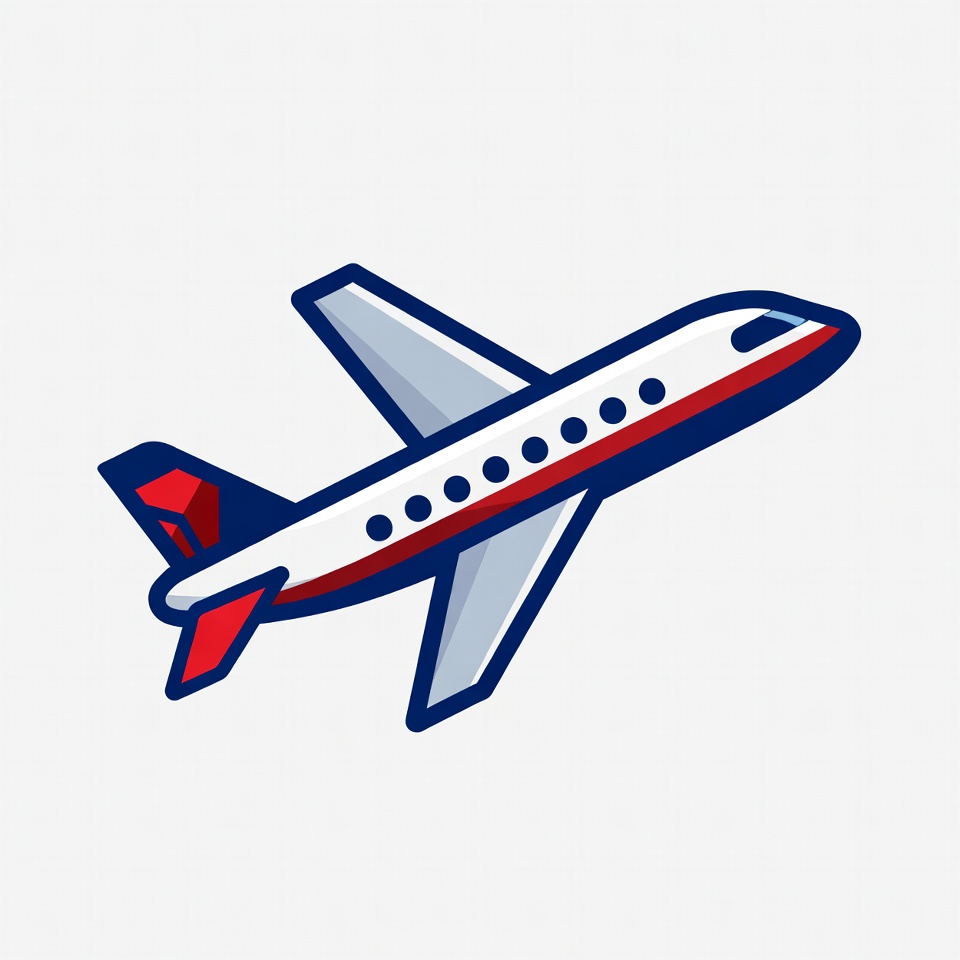 Colorful airplane illustration on white background Colorful airplane illustration on white background