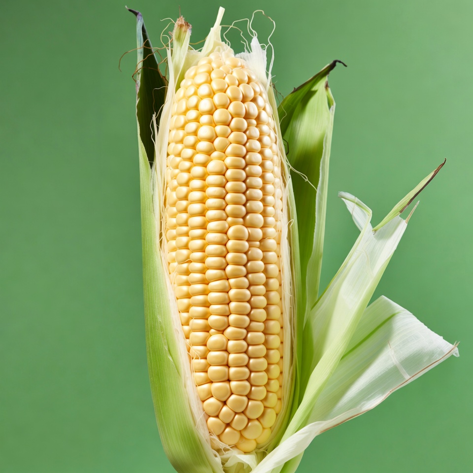 Fresh corn on green background Fresh corn on green background