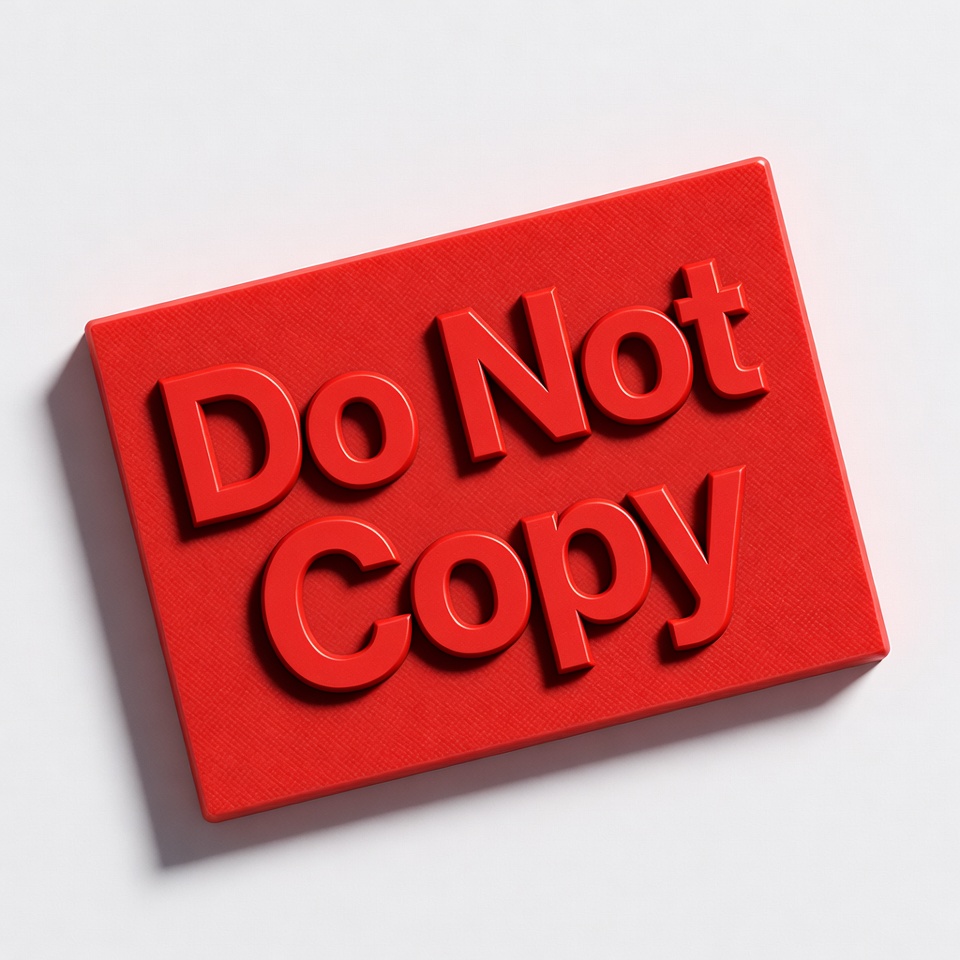 Red sign with do not copy message Red sign with do not copy message