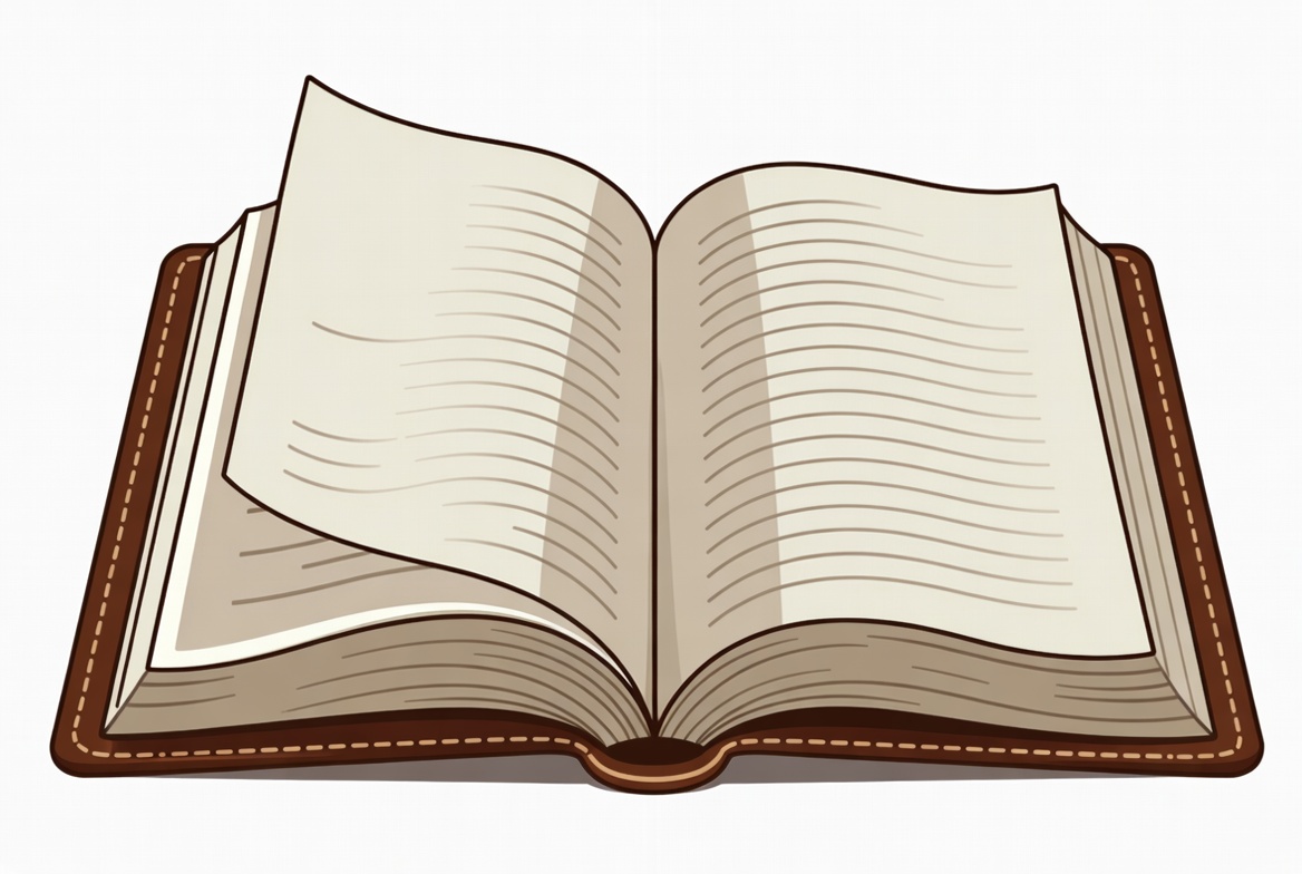 Open book with blank pages laying flat Open book with blank pages laying flat