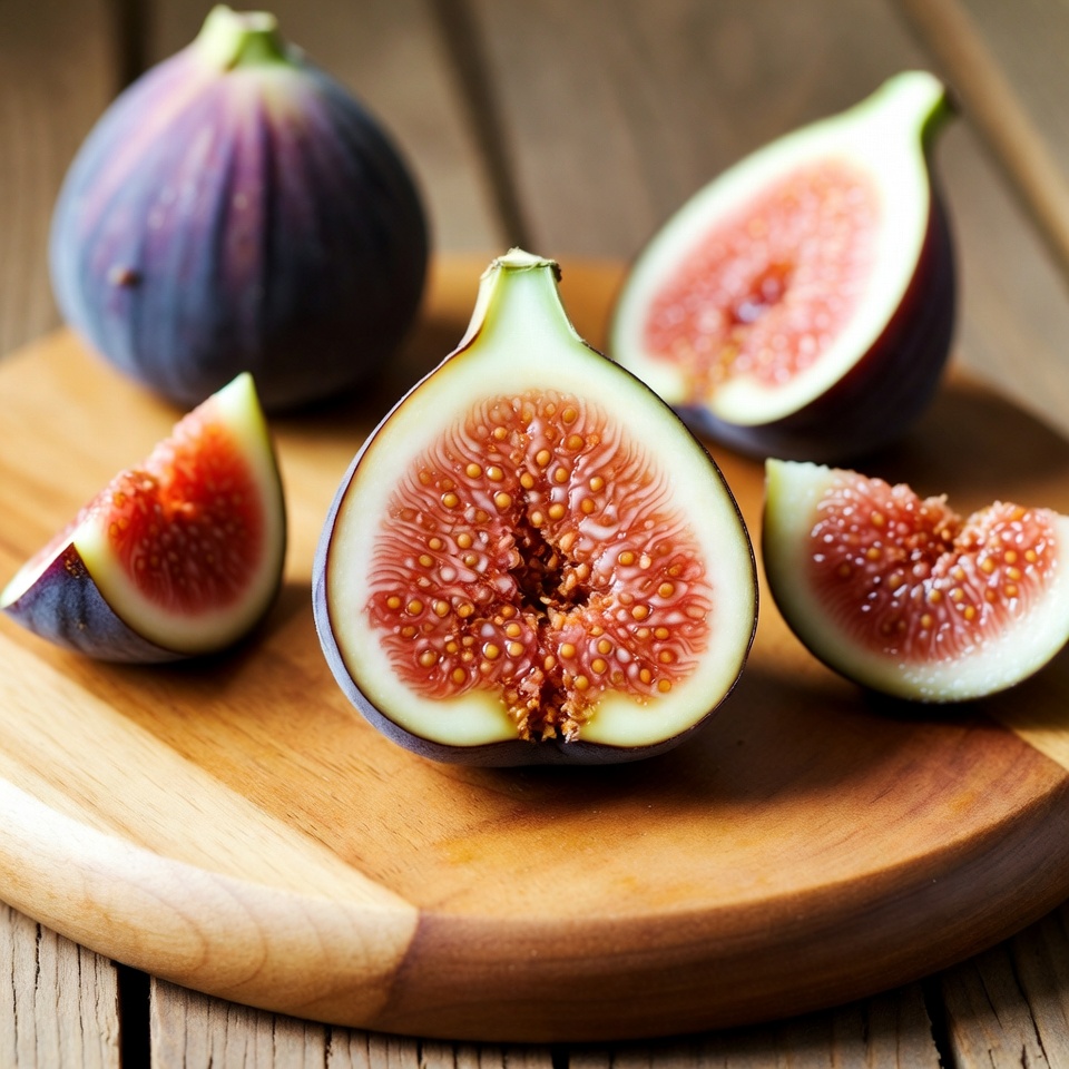Figs on a wooden cutting board Figs on a wooden cutting board