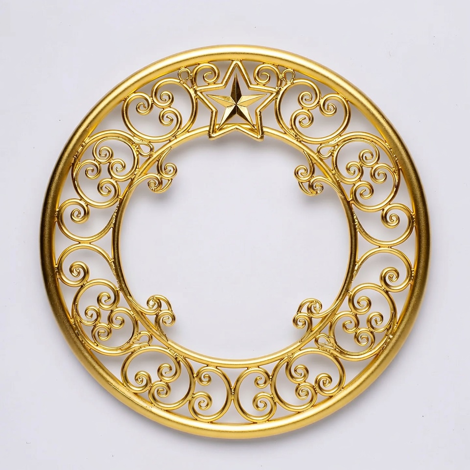 Gold decorative circular frame with star Gold decorative circular frame with star