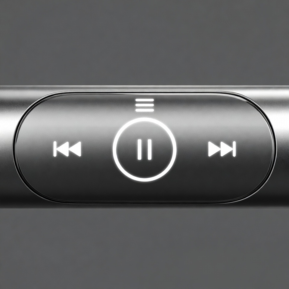 Modern music control panel in close-up Modern music control panel in close-up