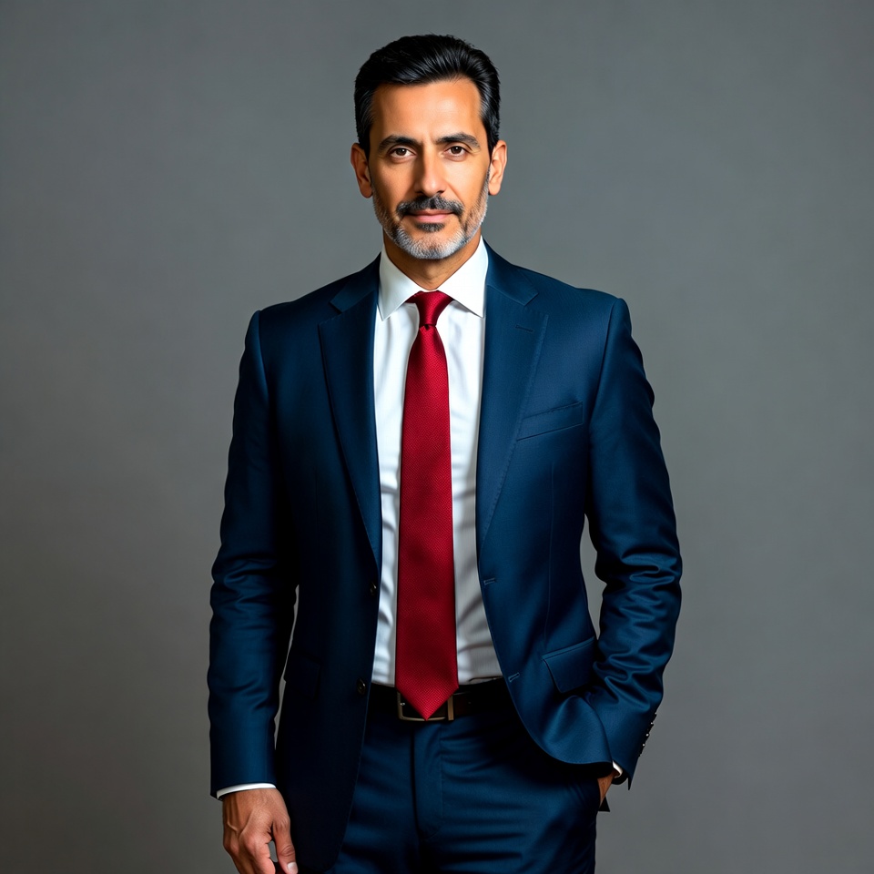 Man in suit with red tie Man in suit with red tie