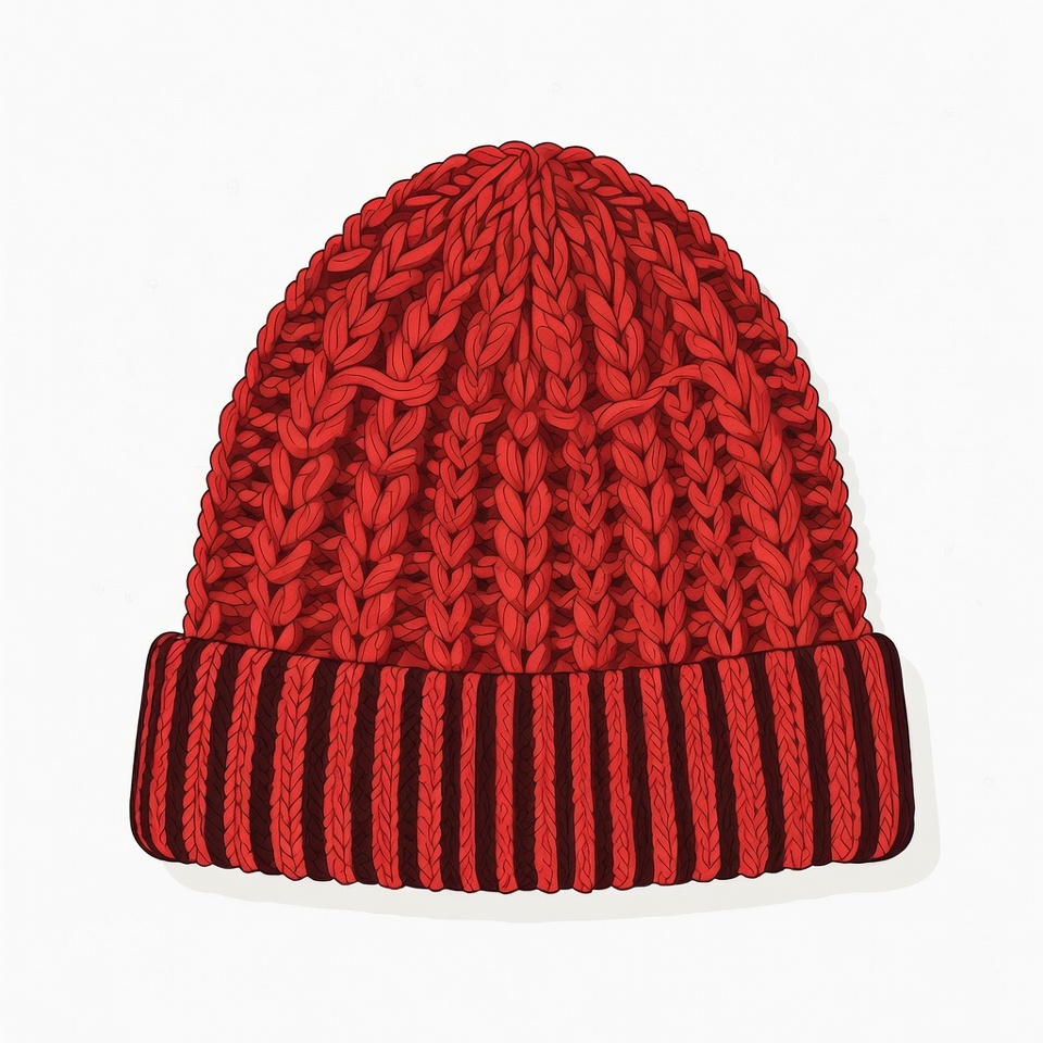 Warm knit hat on a white background Warm knit hat on a white background