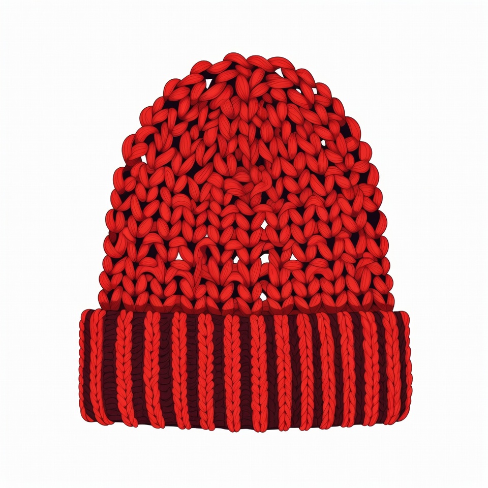 Red knitted hat on white background Red knitted hat on white background