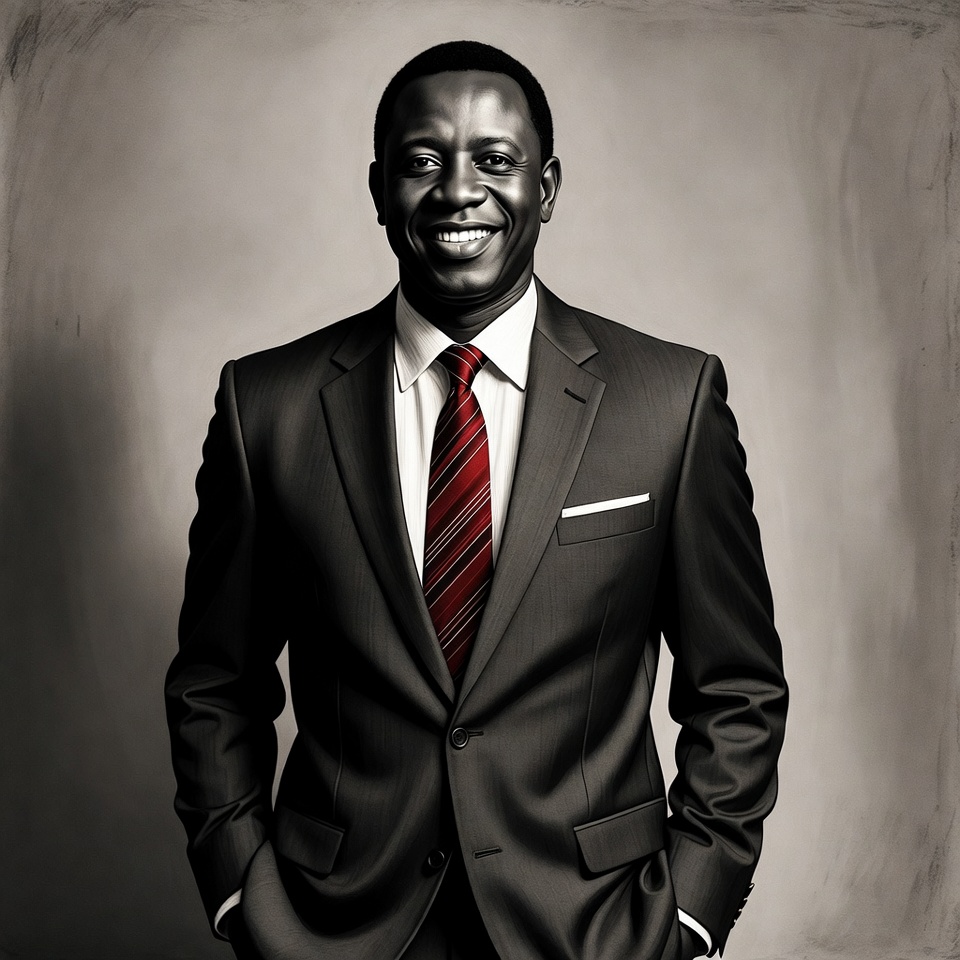 Businessman in formal attire smiling Businessman in formal attire smiling