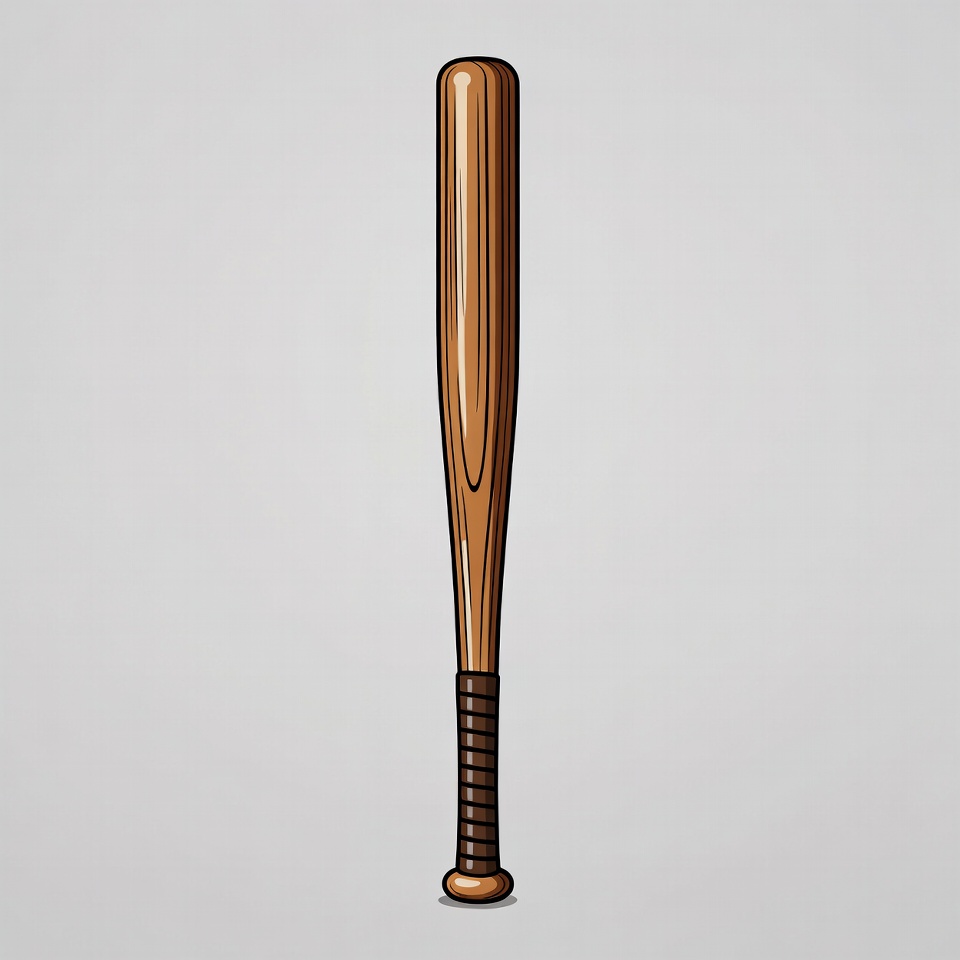 Wooden baseball bat on plain background Wooden baseball bat on plain background