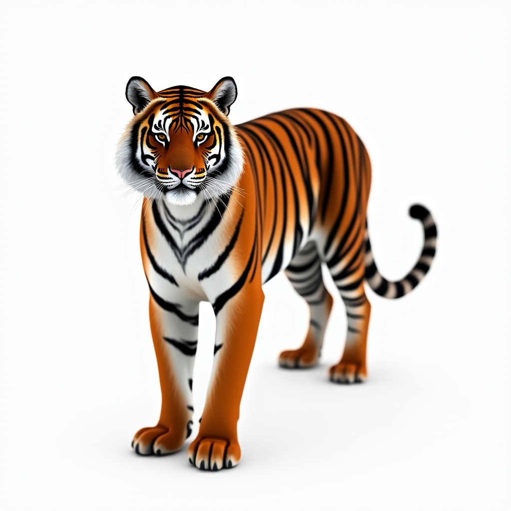 Tiger stands on white background Tiger stands on white background