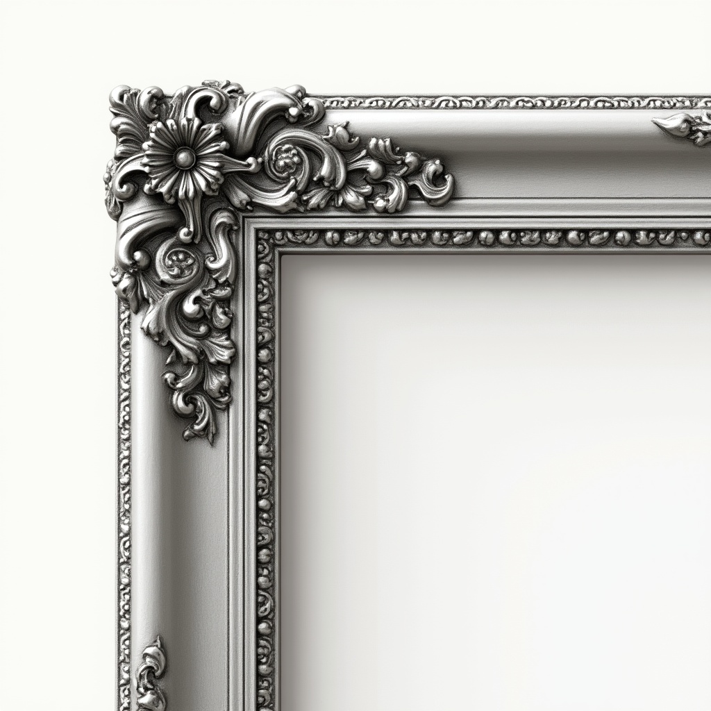 Ornate silver picture frame design Ornate silver picture frame design