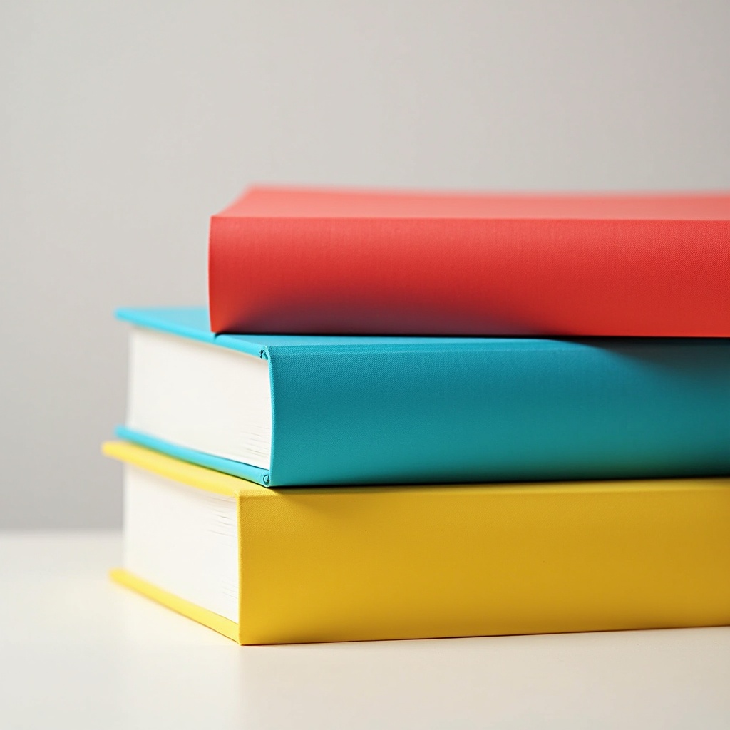 Colorful books stacked on a table Colorful books stacked on a table