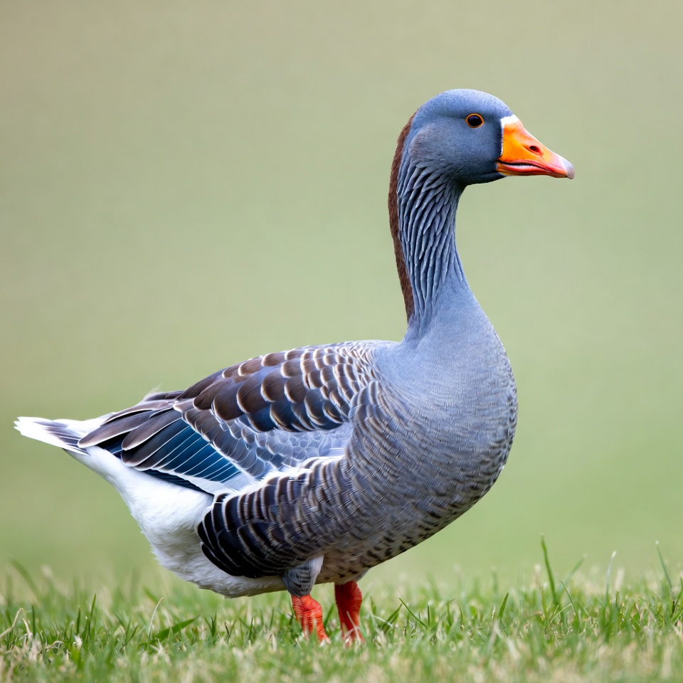 Gray goose standing on grass Gray goose standing on grass