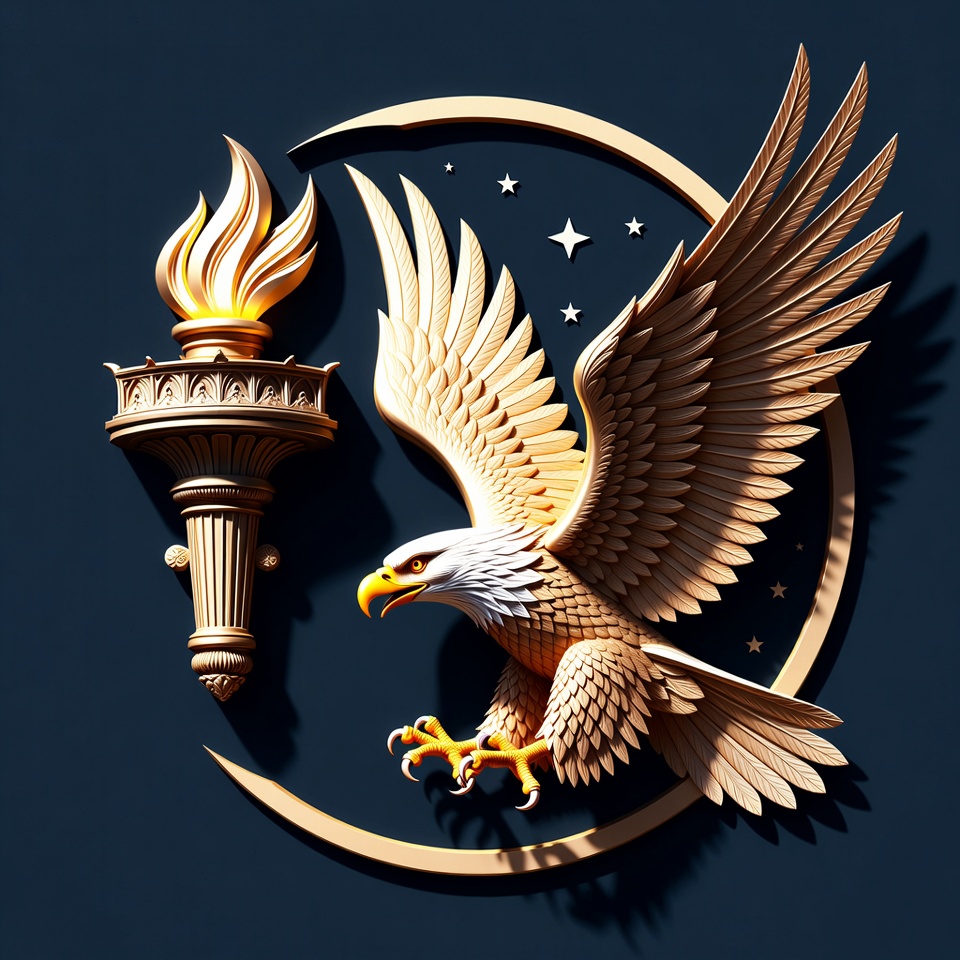 Bird and torch on dark background Bird and torch on dark background