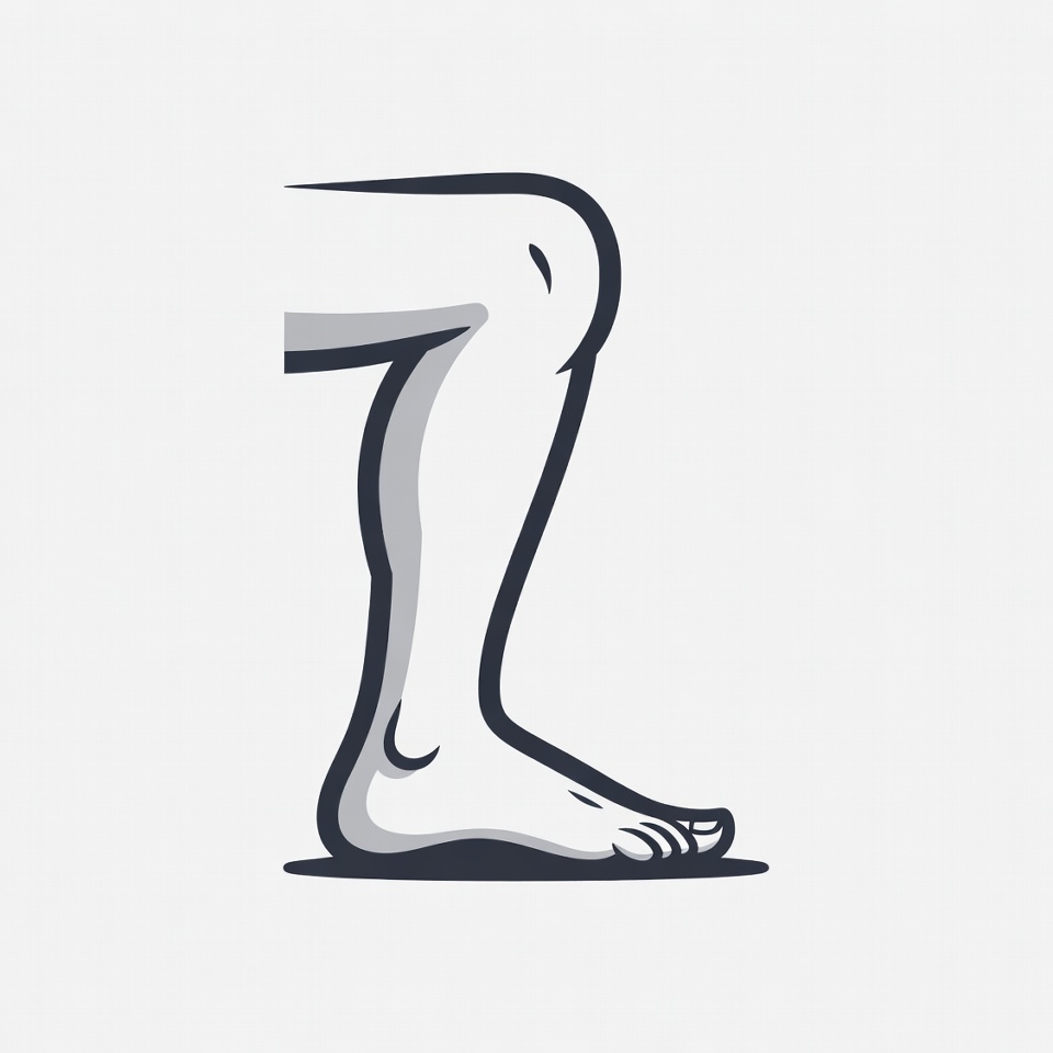 Leg with foot showing side view Leg with foot showing side view