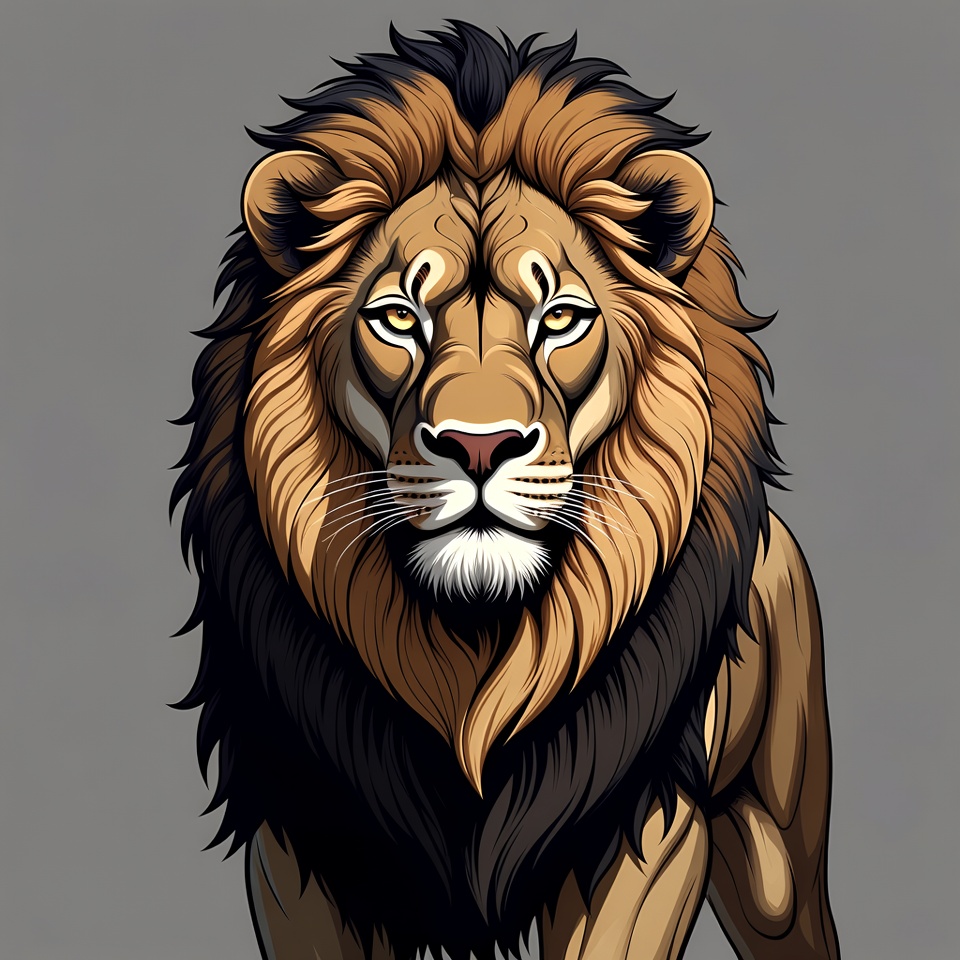 Lion standing strong and proud Lion standing strong and proud
