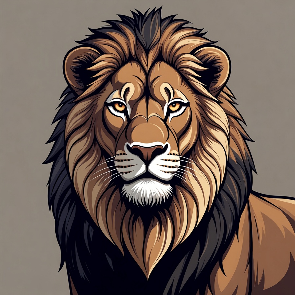 Lion portrait on simple background Lion portrait on simple background