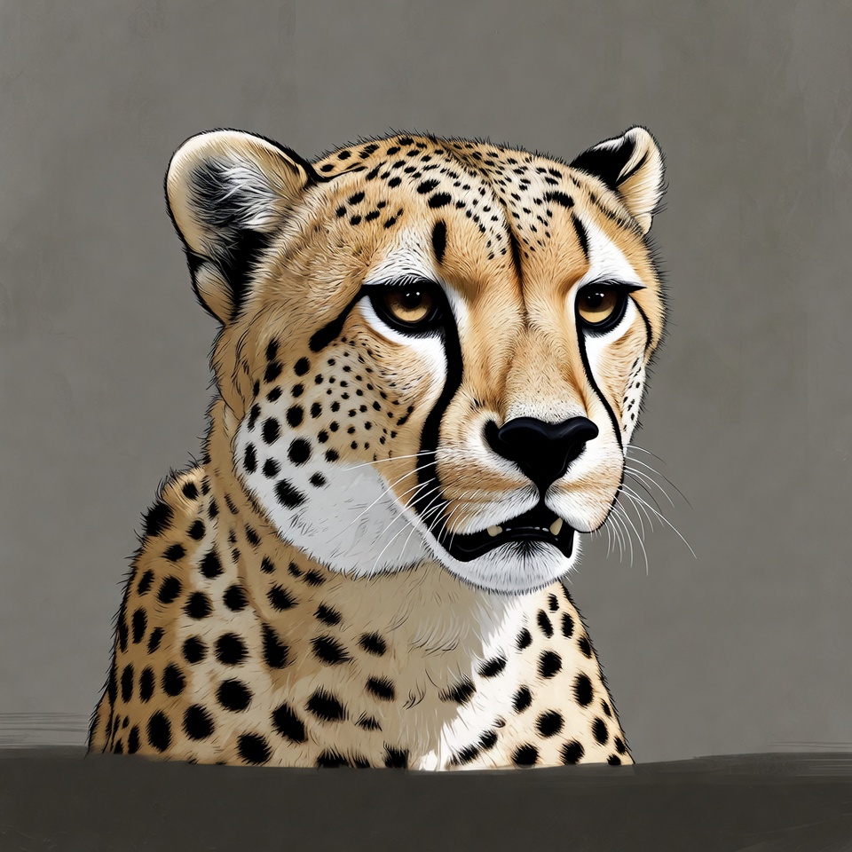 Cheetah in a neutral setting Cheetah in a neutral setting