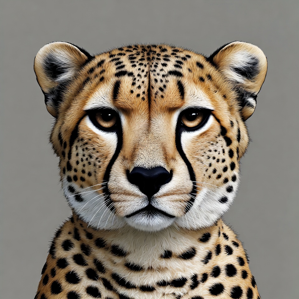 Cheetah portrait on plain background Cheetah portrait on plain background