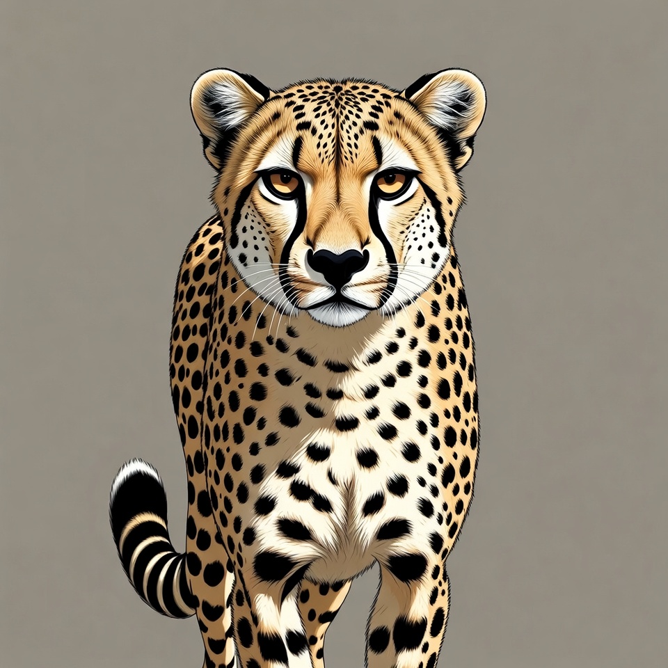 Cheetah walking in natural setting Cheetah walking in natural setting