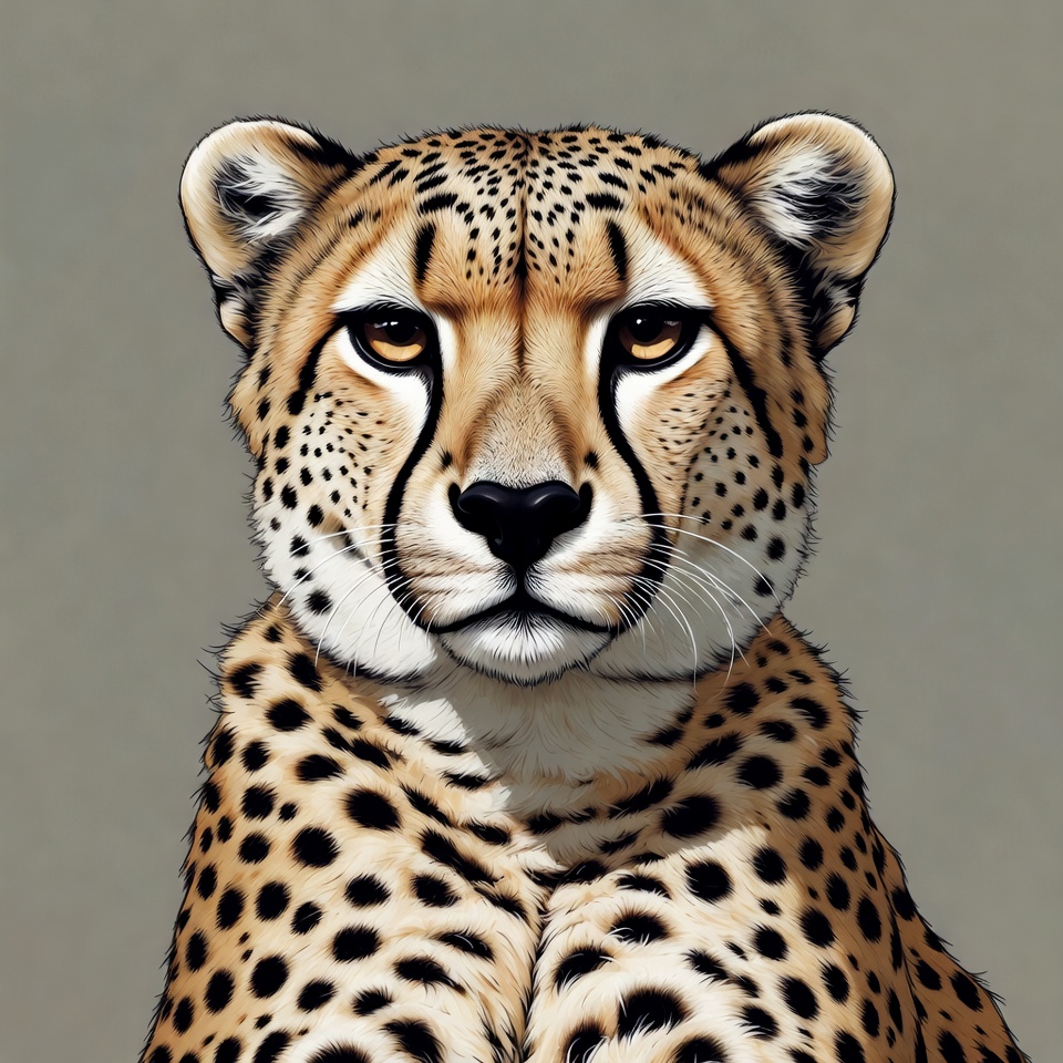 Cheetah portrait on plain background Cheetah portrait on plain background