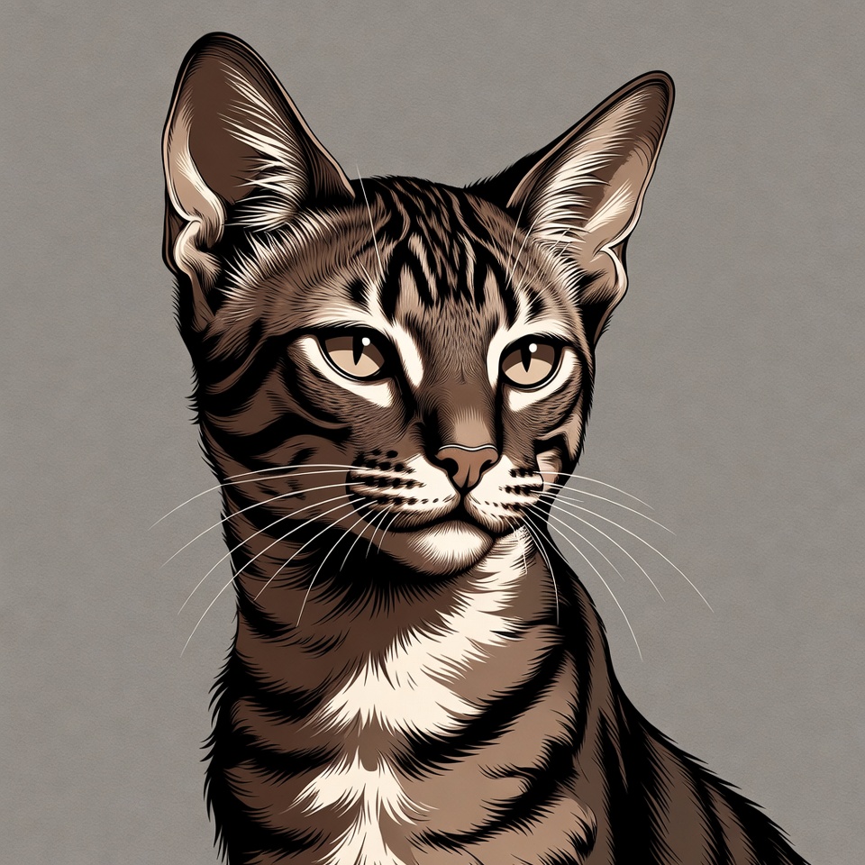 Cat portrait on gray background Cat portrait on gray background