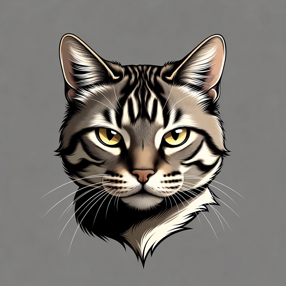 Cat face close up art design Cat face close up art design