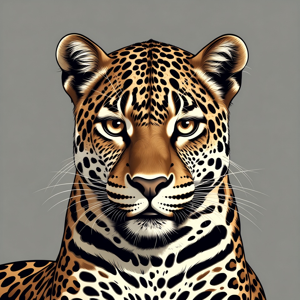 Wild leopard portrait with detail Wild leopard portrait with detail