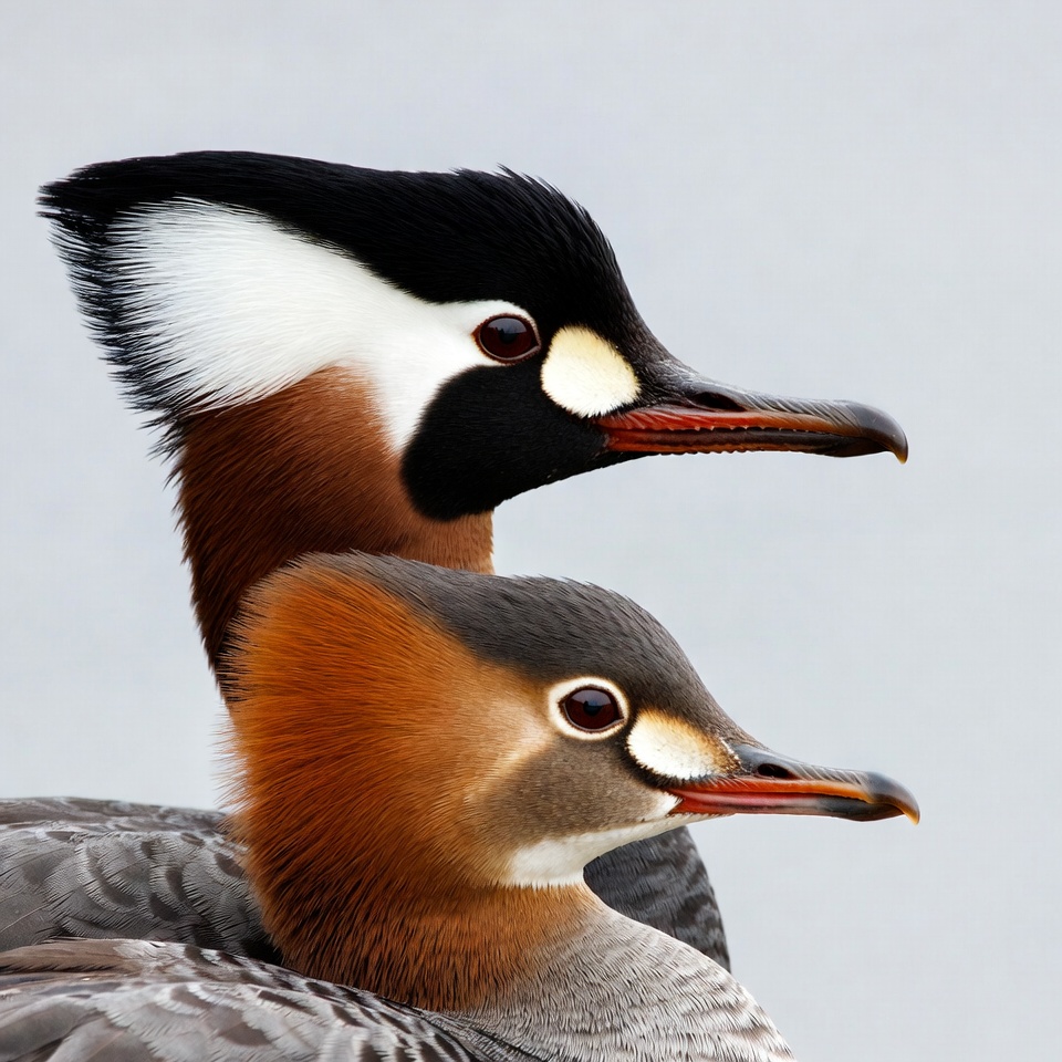 Birds swimming in water together Birds swimming in water together