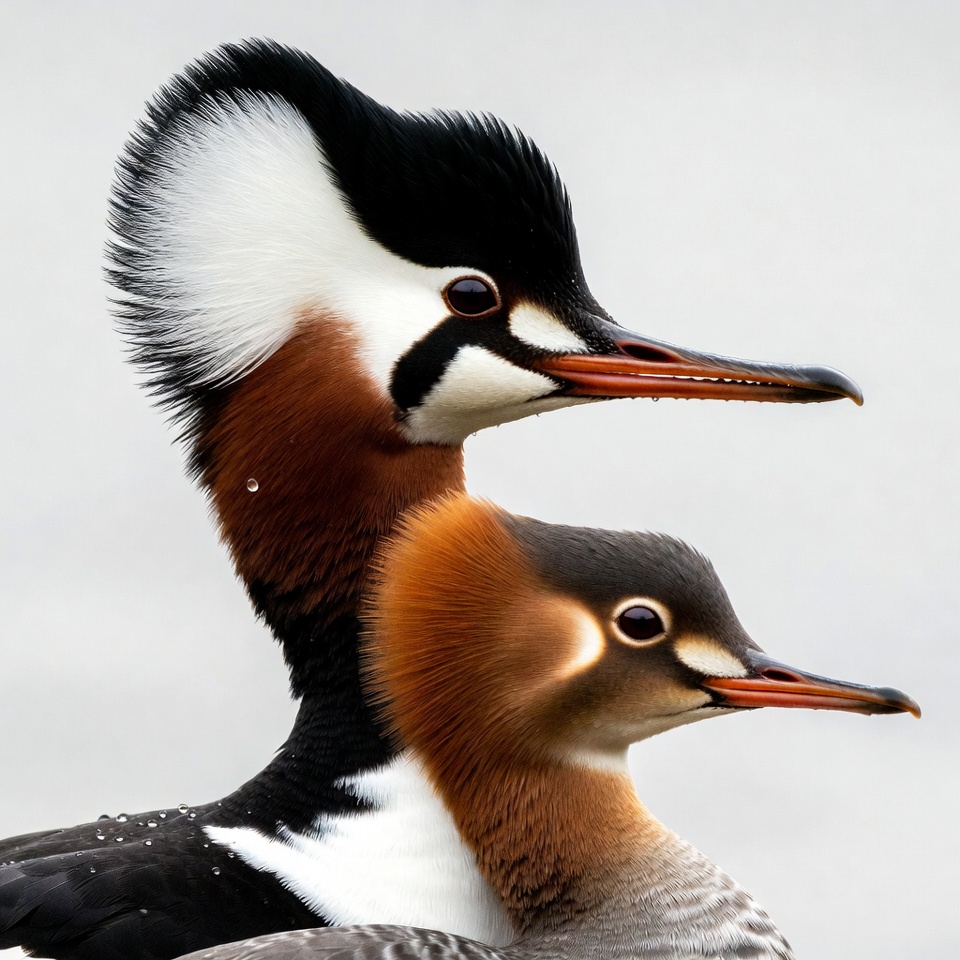 Birds swimming in water together Birds swimming in water together