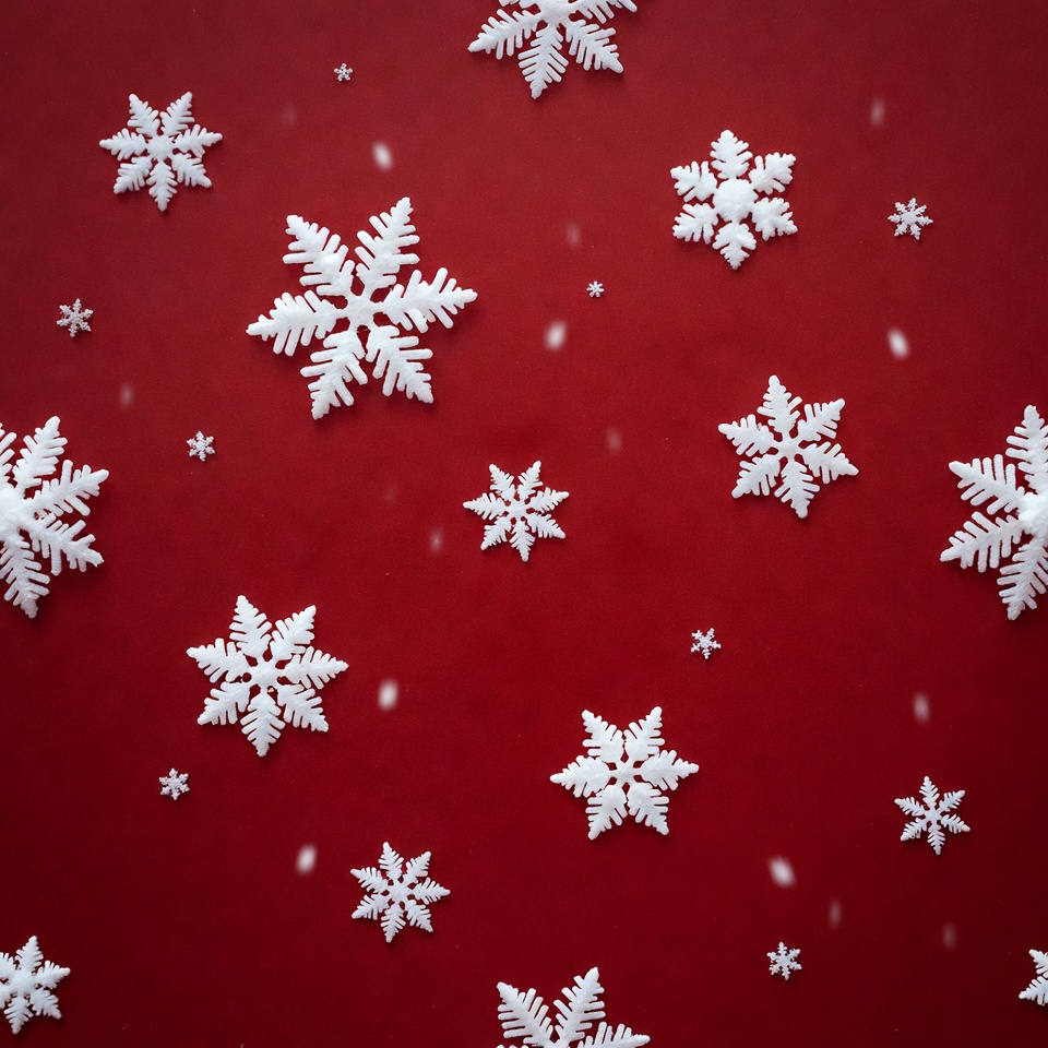Snowflakes on red background Snowflakes on red background