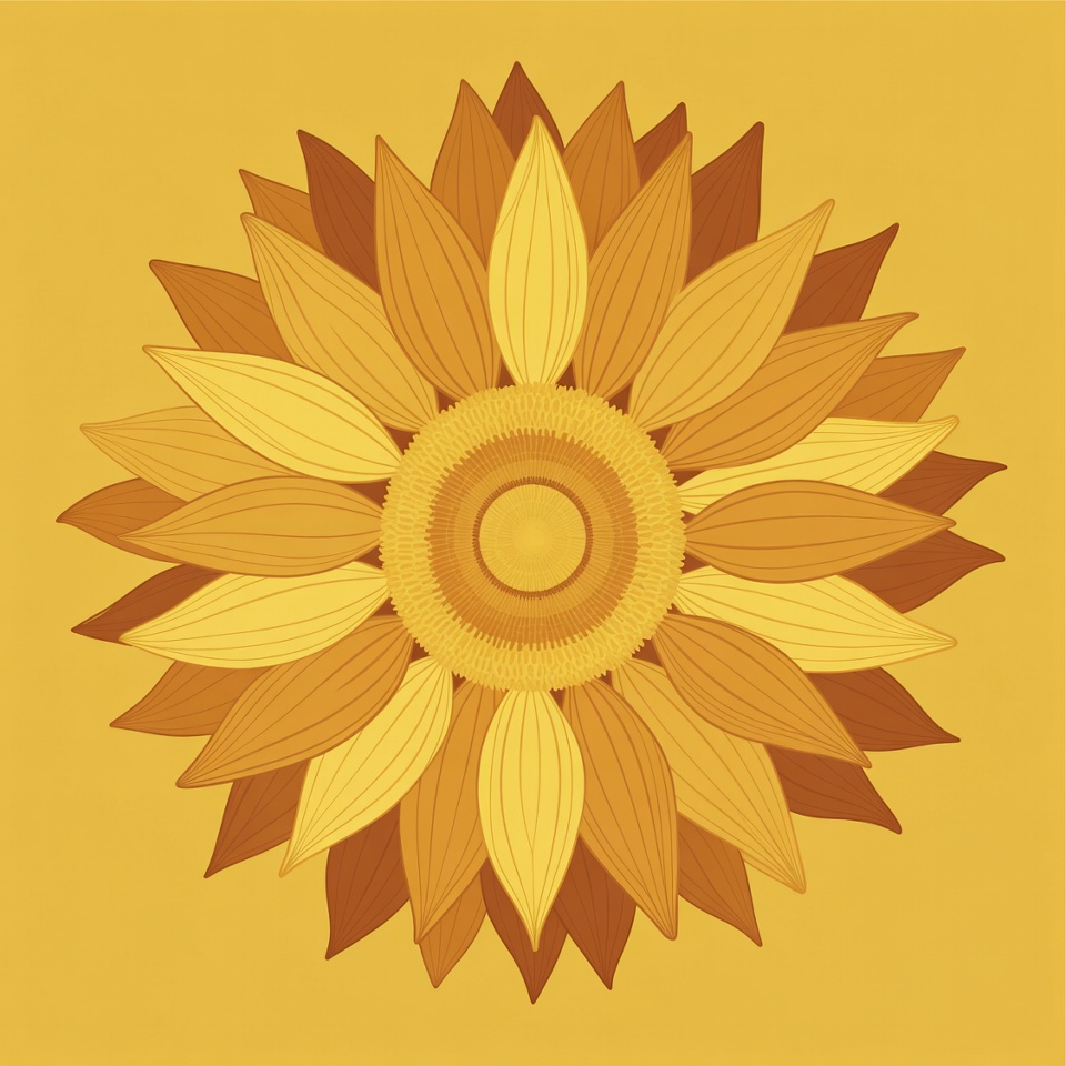 Sunflower design with yellow background Sunflower design with yellow background
