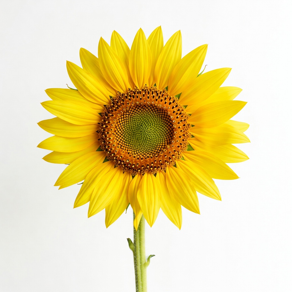 Bright sunflower stands tall indoors Bright sunflower stands tall indoors
