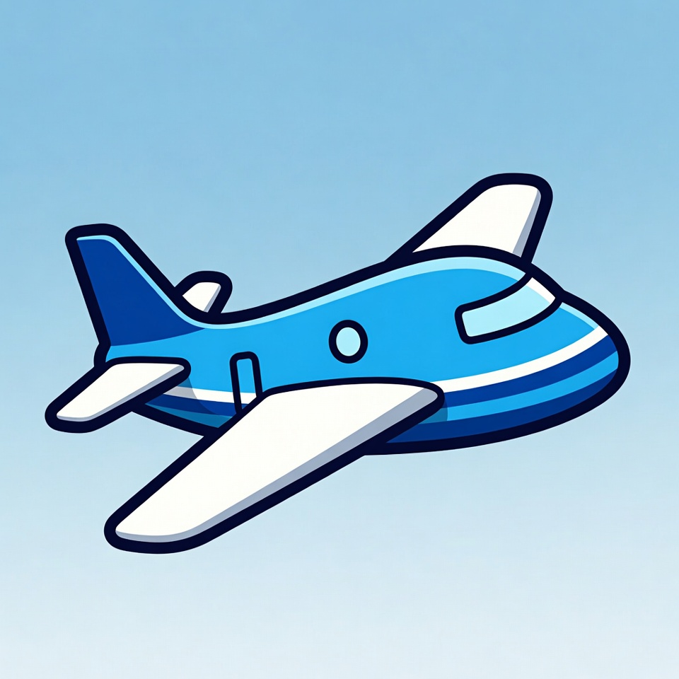 Blue airplane flying in clear sky Blue airplane flying in clear sky