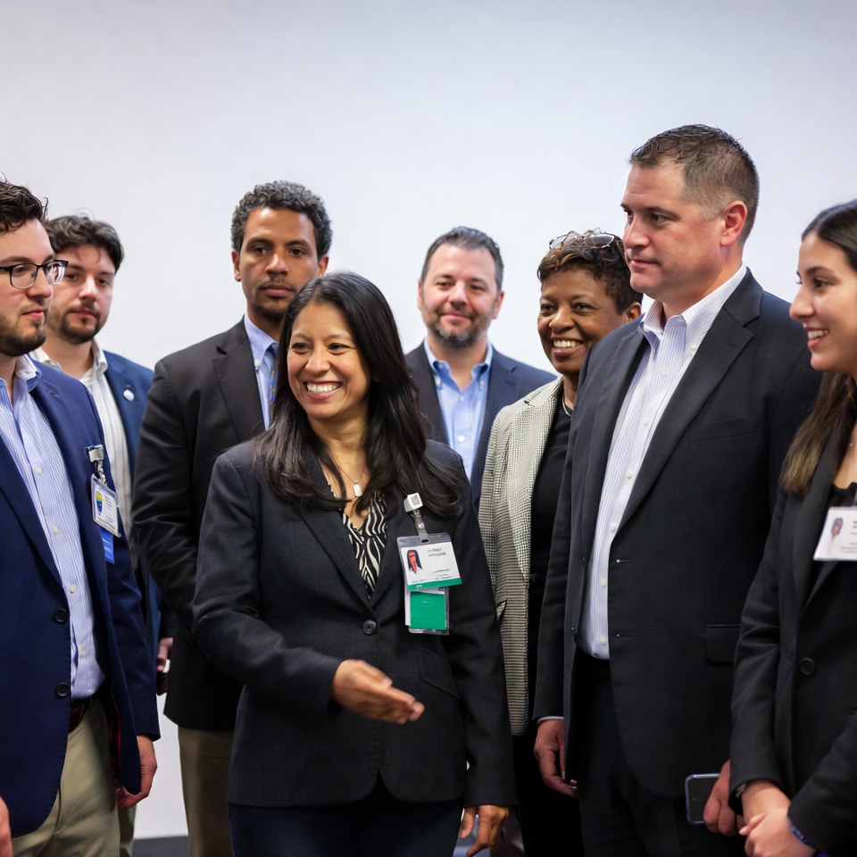 Meeting with team members in office Meeting with team members in office