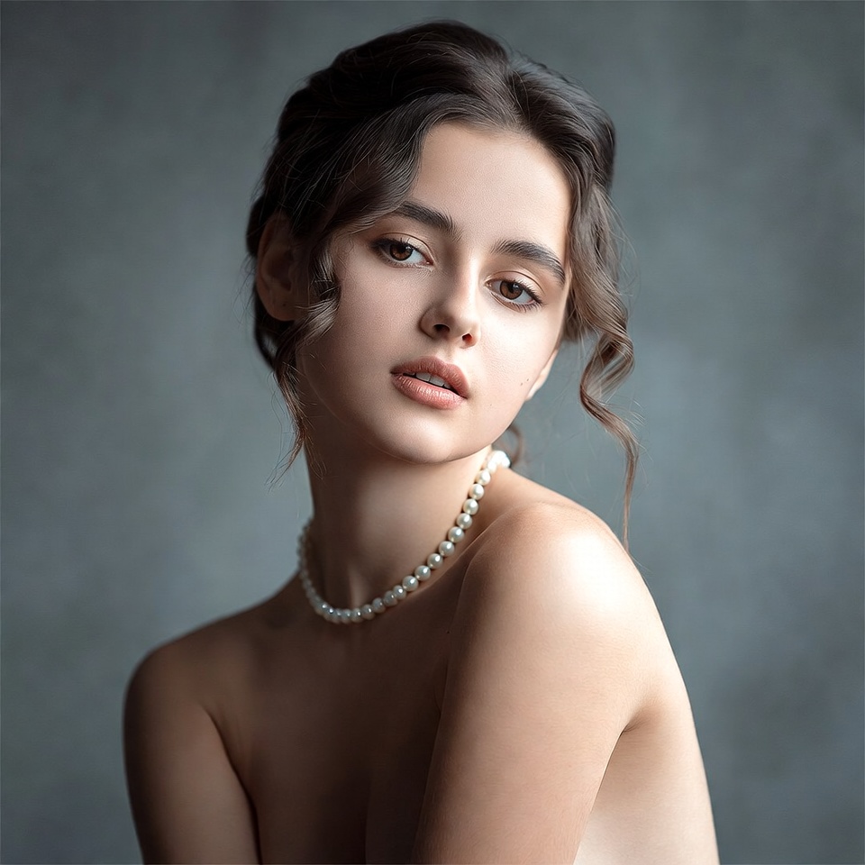 Portrait of a woman with pearls Portrait of a woman with pearls