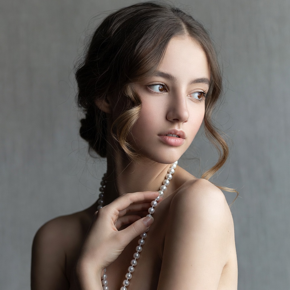 Portrait of a woman with pearls Portrait of a woman with pearls